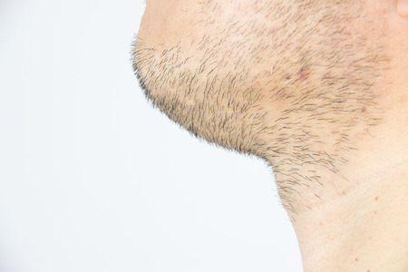 Mens short beard close upの写真素材