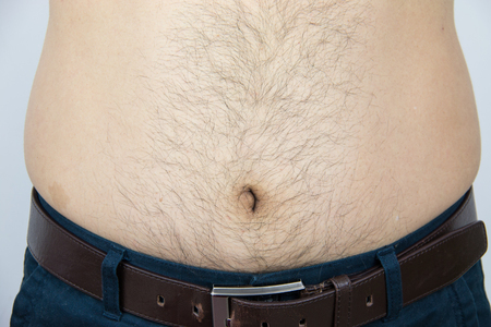 Close-up man's bellyの写真素材