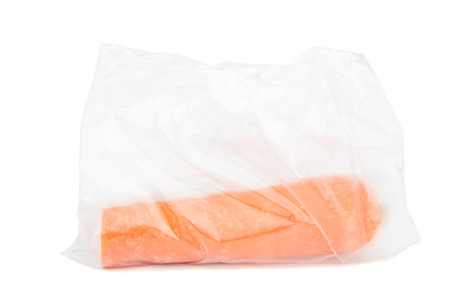 Carrot in a plastic bagの写真素材