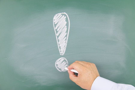 Exclamation drawn on a blackboard