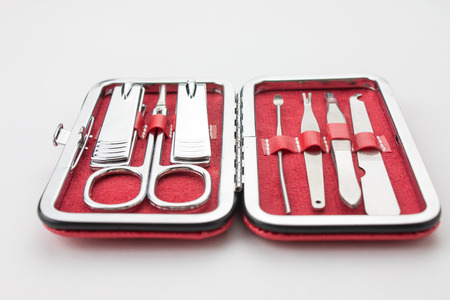 Tools of a manicure set isolatedの写真素材
