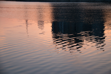 Building reflection in the waterの写真素材