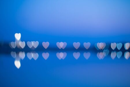 Fuzzy heart-shaped lights, defocused backgroundの写真素材