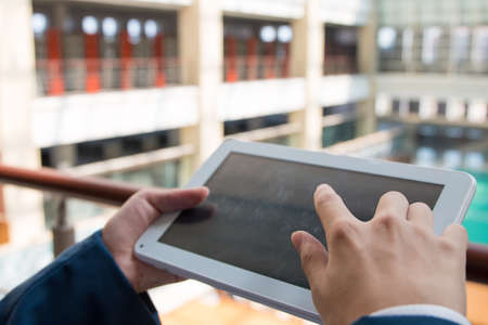 Businessman using a tablet