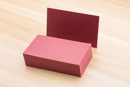 Business card at the deskの写真素材