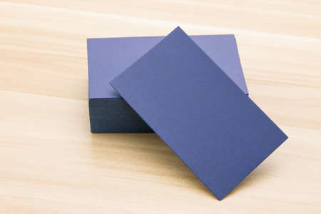 Business card at the deskの写真素材