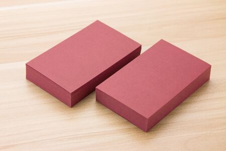 Business card at the deskの写真素材