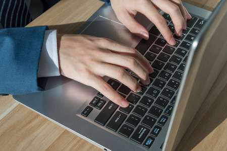 Close-up computer typing