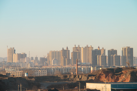 Coal field in the modern cityのeditorial素材