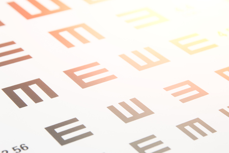 Closeup of eye chartの写真素材