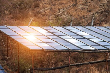 Solar panels in the mountains