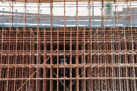 Construction site scaffolding