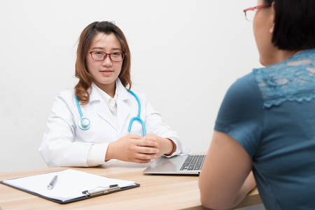 Asian Female doctor and patientのeditorial素材