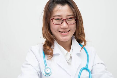 Asian female doctor at workの写真素材