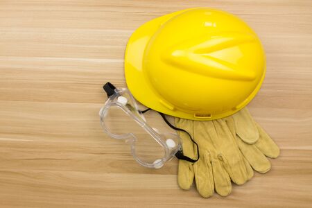 Construction site supplies on the tableの写真素材