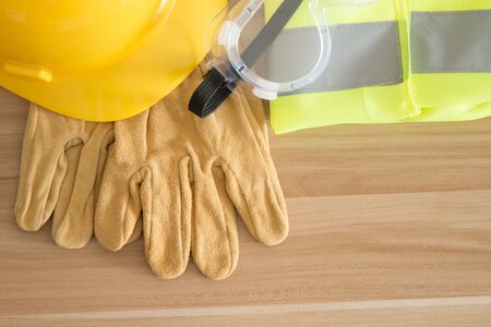 Construction site supplies on the table