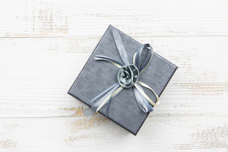 Christmas present in the woodの写真素材