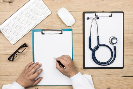 Doctors working in the officeの写真素材