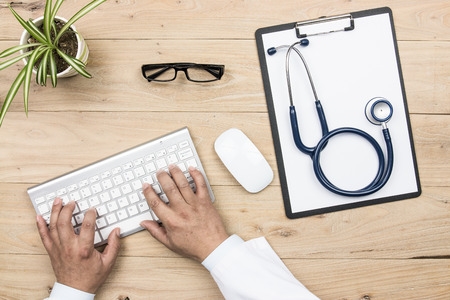 Doctors working in the officeの写真素材