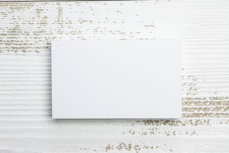 Business card on woodの写真素材