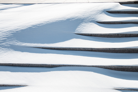 Snow on the stairsの写真素材