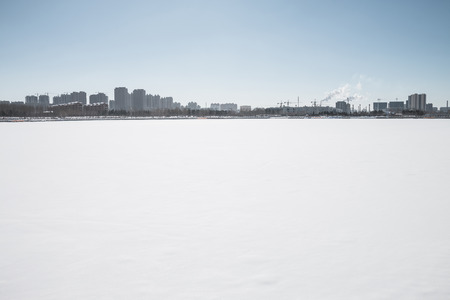 Cityscape after snowの写真素材