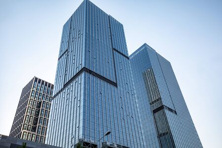 Low angle shot of modern glass building