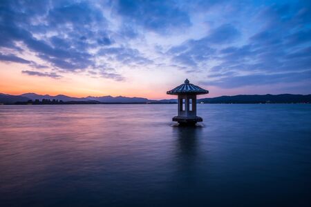 West Lake Night Scene, Hangzhou, Chinaの写真素材