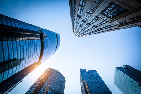 Low angle shot of modern architectureの写真素材