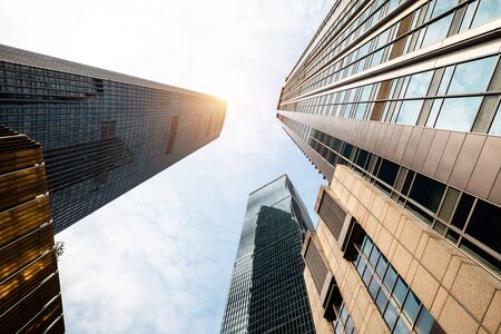 Low angle shot of modern architectureの写真素材
