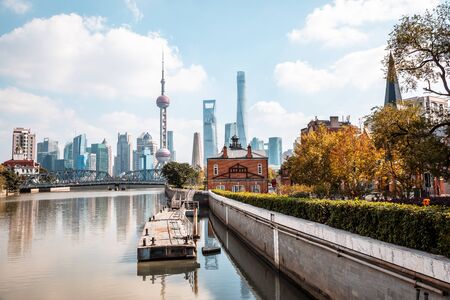 Modern urban landscape in Shanghai, China