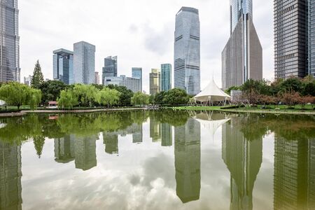 Modern urban landscape in Shanghai, Chinaの写真素材