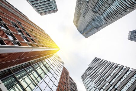 Low angle shot of modern architectureの写真素材