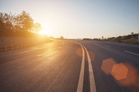 Picturesque country road in the morning