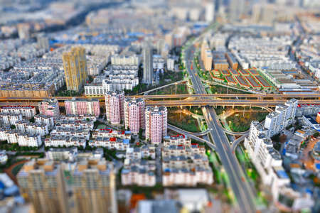 aerial view of the cityの写真素材