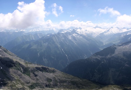 Glacier panorama in Alpsの写真素材