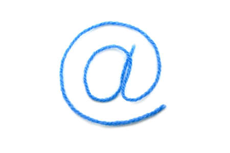 the symbol e-mail from a blue woolの写真素材