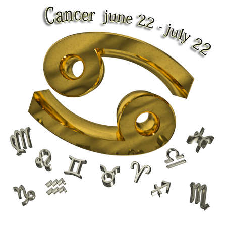 Cancer zodiac sign, and date of birth. の写真素材