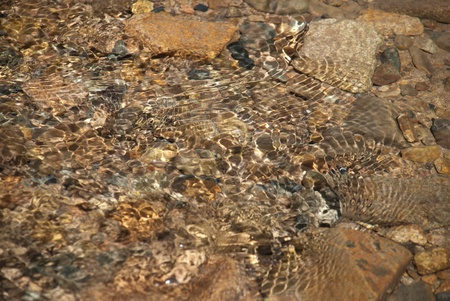 fine texture of the river flowing over the rocks