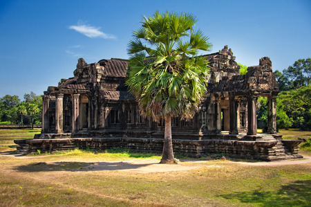 one of the ancient  buildings in Angkor watの写真素材