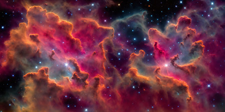 Beautiful nebula in deep space with stars.の素材