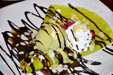Crepe Cake Green Teaの写真素材