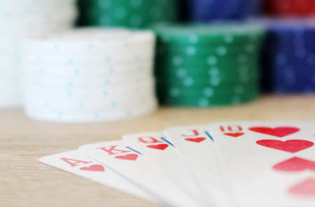 Winning poker hand with royal straight flush