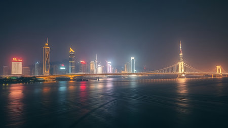 Shanghai Lujiazui Finance and Trade Zone at nightの素材
