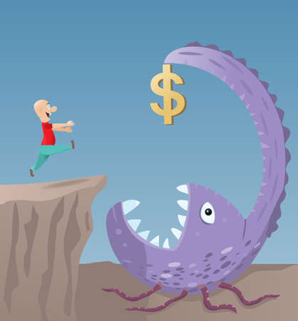 Money as bait.Financial metaphor.のイラスト素材