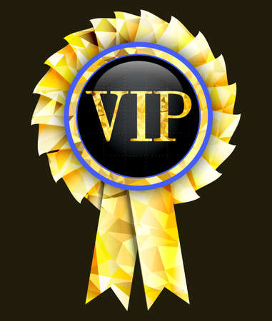 Golden badge with the inscription vip.Vector illustration.のイラスト素材