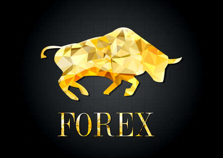 Silhouette of a bull and the words forex.Vector illustration.のイラスト素材