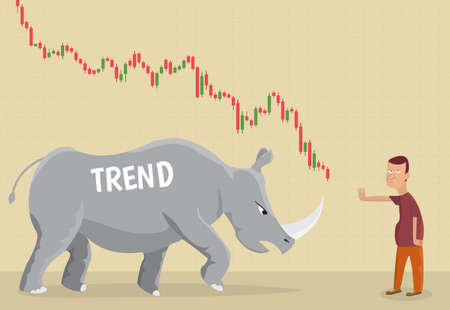 Trend as a metaphor rhino.Financial.のイラスト素材