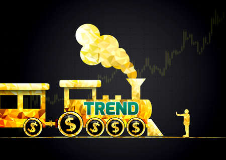 Upward trend as a metaphor train.Financial.のイラスト素材