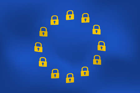 The European Union and the Crisis migration.Political metaphor.のイラスト素材
